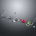 Various Colored Modern Design Vacuum Cleaners As Essential Daily Electrical Appliances