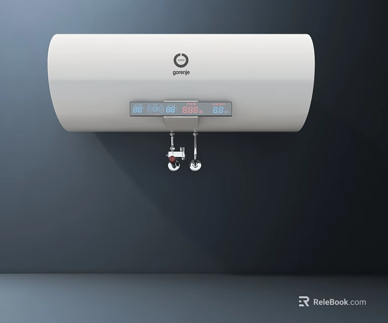Gree White Wall Mounted Electric Water Heater With Digital Display And Temperature Control 3d model 