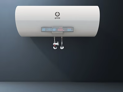 Gree White Wall Mounted Electric Water Heater With Digital Display And Temperature Control 3d model