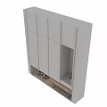 Modern Gray Entryway Cabinet With Side Storage And Small Countertop Hook 3d model
