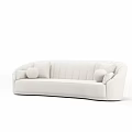 Modern White Sectional Sofa With Plush Cushions And Sleek Upholstered Design 3d model