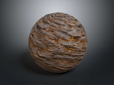 Natural Stone Wood Textured Decorative Spherical Object With Intricate Patterns 3d model