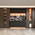 Modern Luxury Sideboard Cabinet With Marble Top Built In Wine Rack And Soft Ambient Lighting