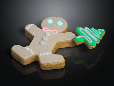 Modern Cookie Christmas Cookie Cartoon Cookie Christmas Sailing 3d model