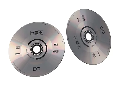 Digital CD DVD Discs For Mobile Data Storage With 17GB Capacity 3d model