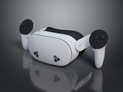 VR Headset With Controllers For PC Gaming Delivering Immersive Virtual Reality Experience 3d model