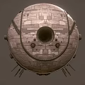 Spherical Industrial Machinery With Textured Surface And Multiple Circular Components