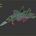 Gray Military Fighter Jet With Red Marked Vertical Stabilizers And Extended Landing Gear