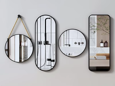 Mirror Bathroom Mirror Bathroom Mirror Cosmetic Mirror Full-length Mirror Hanging Mirror Hanging Mirror Round Mirror 3d model