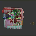 Detailed Industrial Mechanical Equipment Engine With Metal Pipes And Components