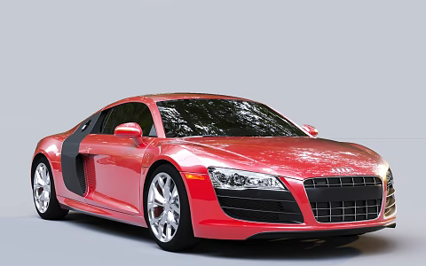 Red car sports car Audi R8 3d model