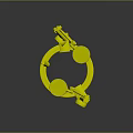 White Biomorphic Mechanical Character With Circular Components And Joint Structures On Black Background