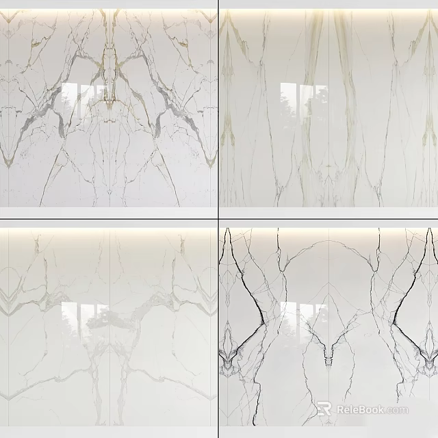 High Quality Marble Components With Natural Veins And Smooth Surface For Interior Design 3d model