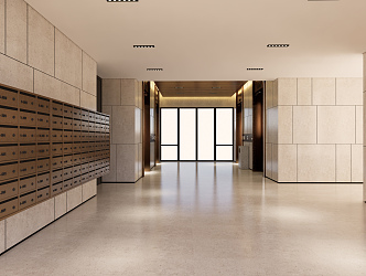 modern elevator hall 3d model