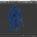 Game Movie Character In Spiked Dark Armor Holding Decorative Sword Medieval Fantasy Style