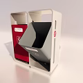 Public Dual Compartment Waste Bin With Red And Gray Sorting Sections For Recycling 3d model