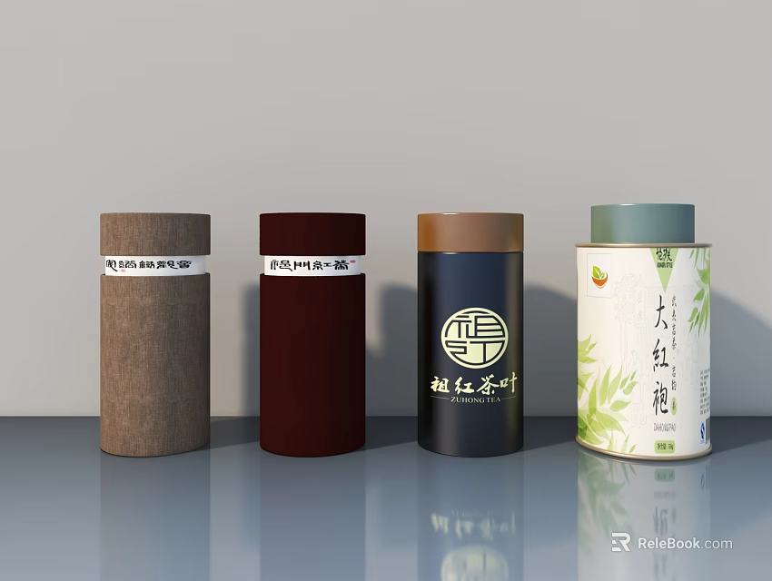 Modern Bathroom Accessories Storage Containers With Different Colors And Labels 3d model 