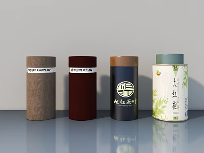 Modern Bathroom Accessories Storage Containers With Different Colors And Labels 3d model