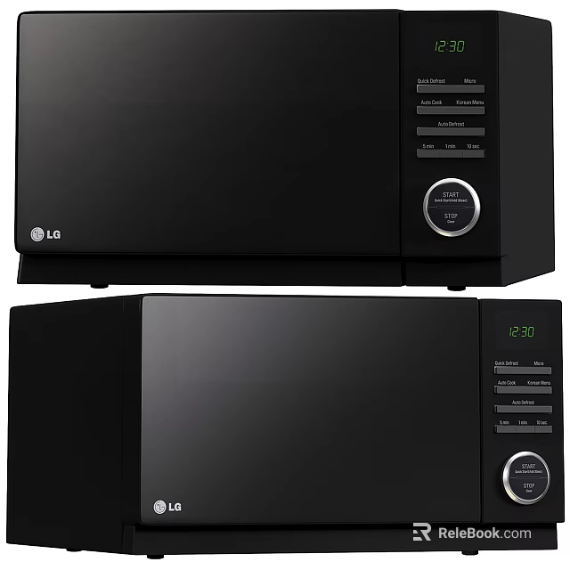 LG Black Microwave Oven With Digital Display And Control Panel For Kitchen 3d model 