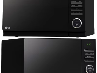 LG Black Microwave Oven With Digital Display And Control Panel For Kitchen 3d model