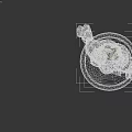 3D Model Of Rock Creature With Brown Base And White Snow Like Bottom