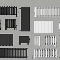 Modern heating pipe radiator combination 3d model