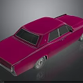 Classic Pink Sedan Car With Shiny Body And Rear Side View