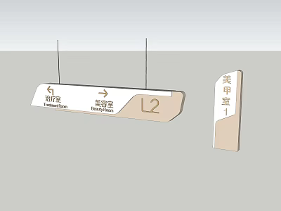 Wayfinding Signs Hanging Supermarket Customer Service Room L2 Standing Nail Salon 1 Arrow Directions 3d model