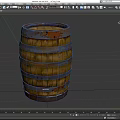 Vintage Wooden Barrel With Metal Hoops And Rustic Surface Texture Design