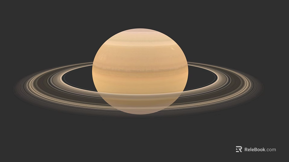 Saturn With Stunning Rings In Solar System Space Exploration Celestial View 3d model 