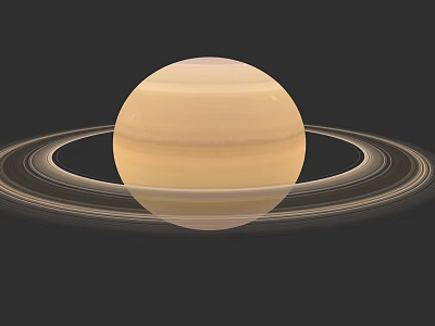 Saturn With Stunning Rings In Solar System Space Exploration Celestial View 3d model