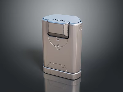 Shiny Silver Lighter With Reflective Surface On Dark Modern Background Design 3d model