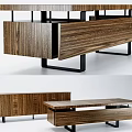 Modern Office Desk With Wooden Tabletop Drawer Storage And Metal Legs Design