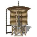 Wooden Industrial Storage Tank Equipment With Metal Ladder And Support Structure