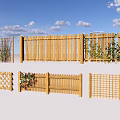 Various Wooden Fence Designs With Lattice Vertical Slats And Decorative Greenery