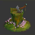 Tomahawk Axe Wooden Axe Handle Axe Mountain Axe Chopping Wood Axe Chopping Wood Axe Magic Axe 3d model