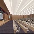 Modern Spacious Conference Room With Large Presentation Screen And Tidy Rows Of Comfortable Seats