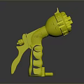 Silver Brown Black Pistol With Yellow Red Bullets And Metallic Handle Design