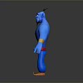 Blue Muscular 3D Game And Movie Character With Red Belt Yellow Cuffs And Orange Shoes