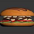 Delicious Sweet Dessert Sandwich Topped With Chocolate Drizzle And Fresh Fruit Slices