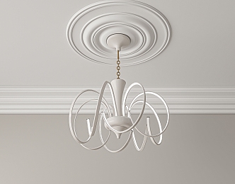 Cream wind chandelier 3d model