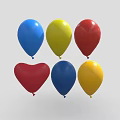 Colorful Celebration Balloons With Red Yellow Blue Smiley Heart Happy Birthday Thank You