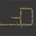 Pipe water pipe valve iron pipe fitting flange tee joint pipe water pipe valve 3d model