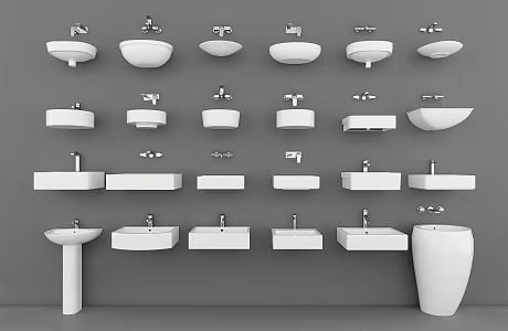 Modern wash basin faucet combination wash basin wash basin combination hanging wash basin wash basin column wash basin 3d model