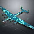 Modern Passenger Plane Featuring Blue Green Camouflage Livery And Sleek Aerodynamic Design