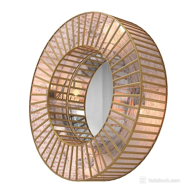 Round Gold Frame Wall Lamp with Radiant Design and Modern Style for Home Decor 3d model 