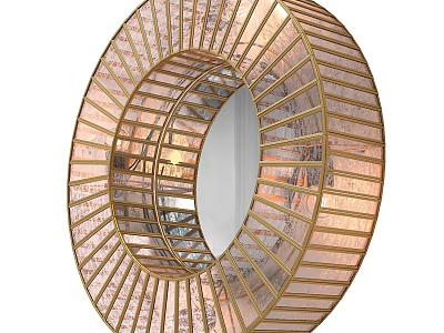 Round Gold Frame Wall Lamp with Radiant Design and Modern Style for Home Decor 3d model