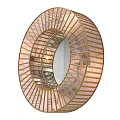 Round Gold Frame Wall Lamp with Radiant Design and Modern Style for Home Decor