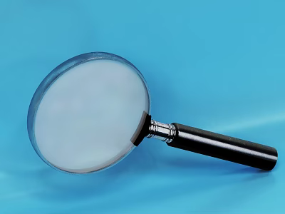 Handheld Magnifying Glass With Clear Lens And Ergonomic Black Handle 3d model