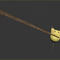 Cute Pikachu Character Holding Wooden Chopsticks In 3D Rendering Artwork